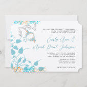 Musical Hummingbird Wedding Invitation Kaart (Voorkant)