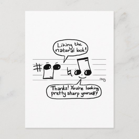 Musical Humor Cartoon Briefkaart (Voorkant)