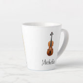 Musical Instrument Cute Violin Latte Mok (Rechterhoek)