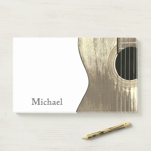 Musical Instrument Guitar Beige Abstract Post-it® Notes (Op bureau)