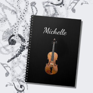 Musical Instrument Violin Black White Notitieboek
