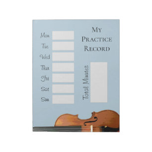 Musical Instrument Violin Practice Record Chart Notitieblok