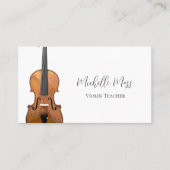 Musical Instrument Violin Teacher QR Code Visitekaartje (Voorkant)