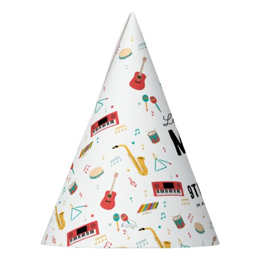 Musical Instruments Music Theme Birthday Party Feesthoedjes (Links)