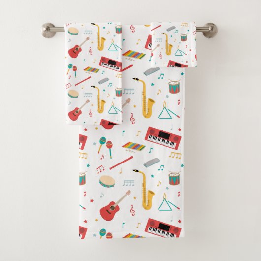 Musical Instruments Music Theme Kids Bad Handdoek (Insitu)