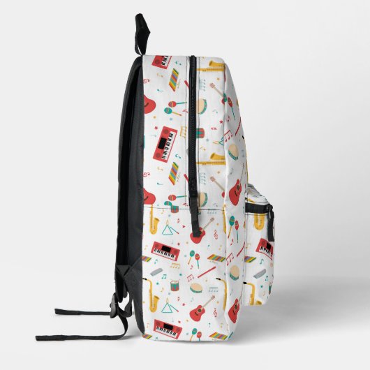 Musical Instruments Music Theme Pattern School Bedrukte Rugzak (Links)