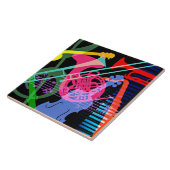 Musical Instruments Pop Art Design Tegeltje (Zijkant)