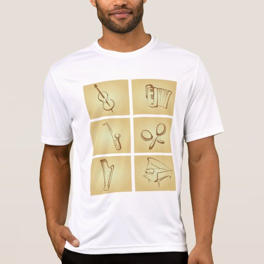 Musical Instruments Sketch T-shirt (Voorkant)
