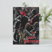 Musical Jazz Band Happy Birthday Kaart (Staand voorkant)