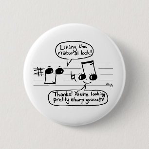 Musical Joke Cartoon Ronde Button 5,7 Cm