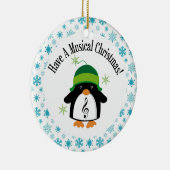 Musical Kerstmuziek Penguin Gift Keramisch Ornament (Rechts)