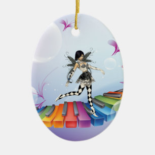 Musical Keyboard Faerie Keramisch Ornament