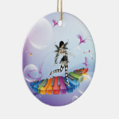 Musical Keyboard Faerie Keramisch Ornament (Rechts)