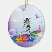 Musical Keyboard Faerie Keramisch Ornament (Links)