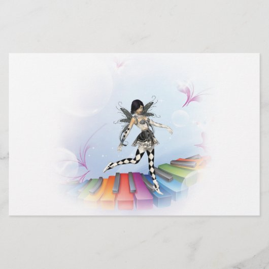 Musical Keyboard Faerie Vignette Briefpapier (Voorkant)