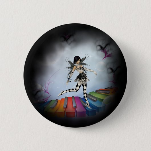 Musical Keyboard Faerie Vignette Ronde Button 5,7 Cm (Voorkant)