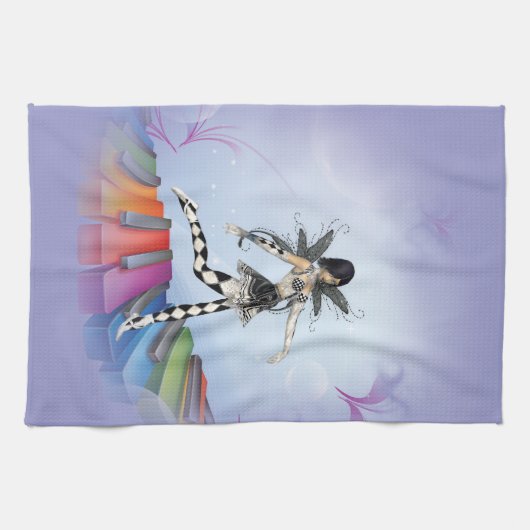 Musical Keyboard Faerie Vignette Theedoek (Horizontaal)