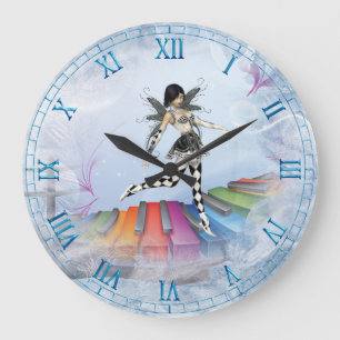 Musical Keyboard Faerie Vignette Wall klok