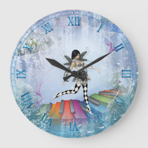 Musical Keyboard Faerie Vignette Wall klok