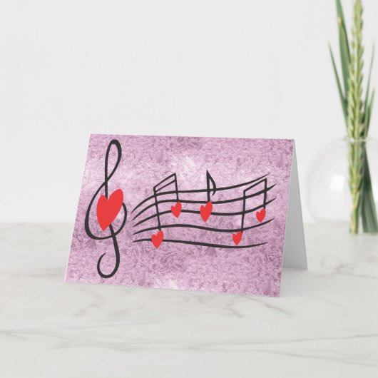 MUSICAL LOVE HEART NOTES FEESTDAGEN KAART (Voorkant)
