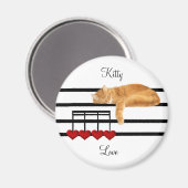Musical love kitty cat magneet (Voorkant / Achterkant)