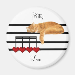 Musical love kitty cat magneet
