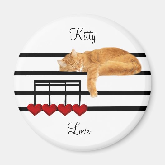 Musical love kitty cat magneet (Voorkant)