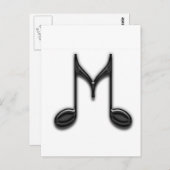 Musical "M" Letter Briefkaart (Voorkant / Achterkant)