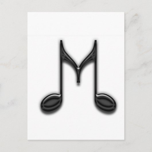 Musical "M" Letter Briefkaart (Voorkant)