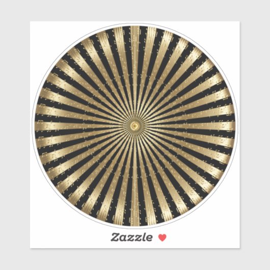 Musical Mandala Black en Gold Sticker (Vel)