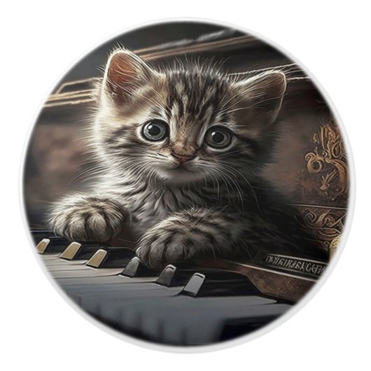 Musical Meow-sterstuk Keramische Knop (Voorkant)