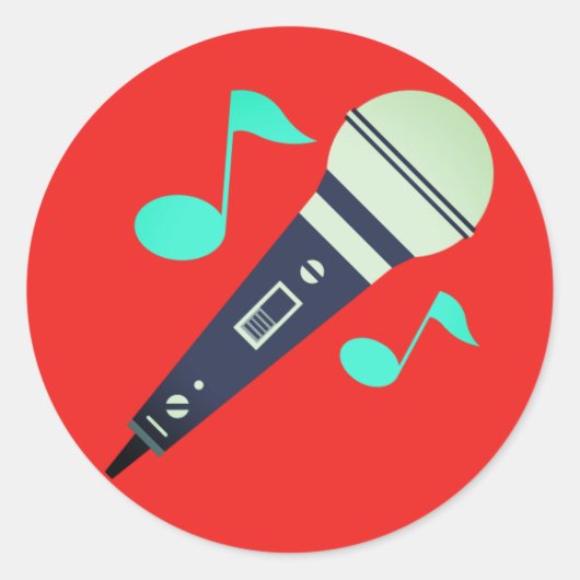 Musical Microphone Emoji Ronde Sticker (Voorkant)