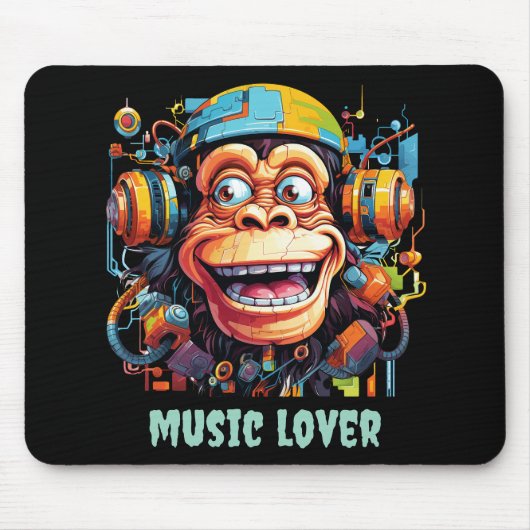  Musical Monkey Mouse Pad Muismat (Voorkant)