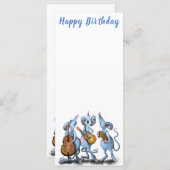 Musical Mouses Funny Birthday Menu (Devant / Derrière)