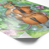 Musical Muizenorkest Cello Illustratie Foto Afdruk (Hoek)
