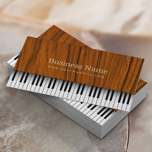 Musical Music Piano Keys Elegant Wood Piano Musica Visitekaartje