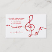 Musical Music Treble Love Red Hearts Artist Song Visitekaartje (Achterkant)