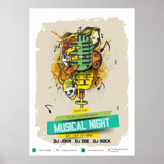 Musical Night – DJ & Club Art Poster (Voorkant)