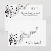 Musical Note Invitation Card RSVP Kaartje (Voorkant / Achterkant)
