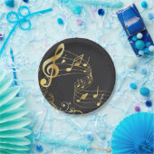 Musical Note Luxe goud grijs Papieren Bordje (Feest)