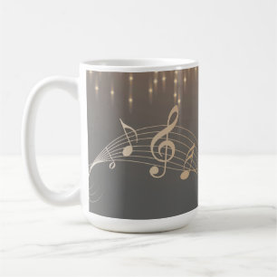 Musical Note Luxury gold sparkle confetti Koffiemok