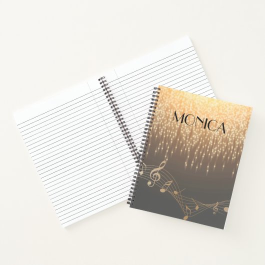 Musical Note Luxury Royal sparkle confetti Notitieboek (Binnen)