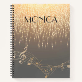 Musical Note Luxury Royal sparkle confetti Notitieboek