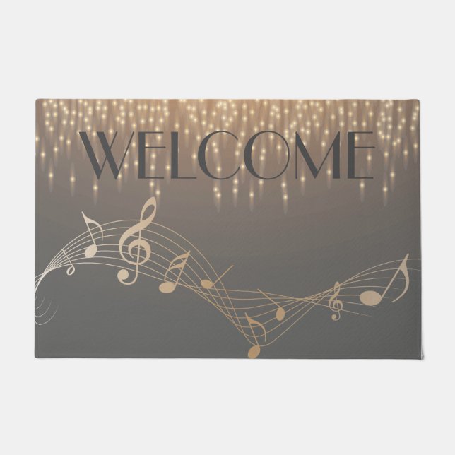 Musical Note Luxury sparkle confetti Deurmat (Voorkant)