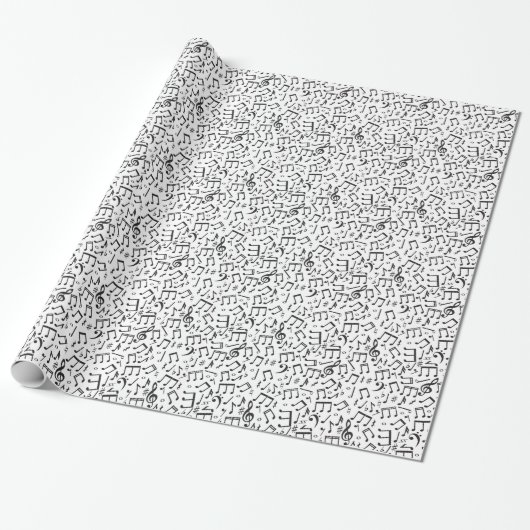 Musical Note Pattern Cadeaupapier (Uitgerold)