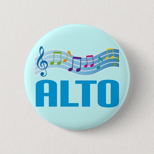 Musical Notes Alto Singer Choir Gift Ronde Button 5,7 Cm (Voorkant)