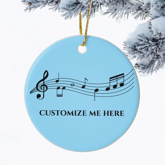 Musical Notes Band Choir Teacher Custom Kerstmis Keramisch Ornament
