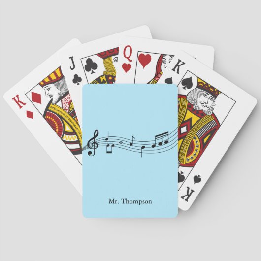 Musical Notes Band of Choir Teacher Custom Music Pokerkaarten (Achterkant)