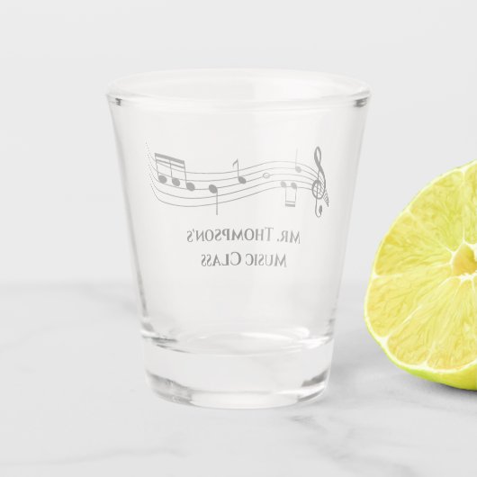 Musical Notes Band of Choir Teacher Custom Music Shot Glas (Achterkant)