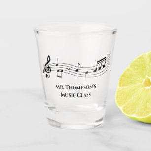 Musical Notes Band of Choir Teacher Custom Music Shot Glas